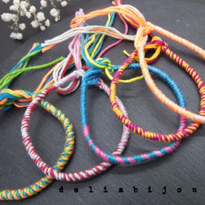 Set Brățări Prieteniei Handmade � 5 Brățări Colorate din Ață de Bumbac (cod1099) - bijuterii - brățări - brățări împletite - Artynos.ro