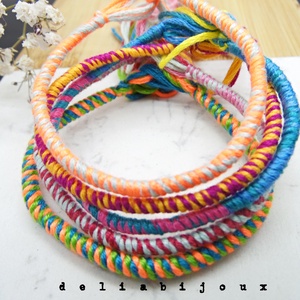 Set Brățări Prieteniei Handmade � 5 Brățări Colorate din Ață de Bumbac (cod1099) - bijuterii - brățări - brățări împletite - Artynos.ro