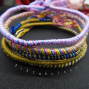 Set Brățări Prieteniei Handmade � 5 Brățări Colorate din Ață de Bumbac (cod671) - bijuterii - brățări - brățări împletite - Artynos.ro