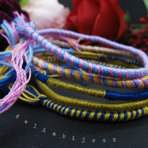 Set Brățări Prieteniei Handmade � 5 Brățări Colorate din Ață de Bumbac (cod671) - bijuterii - brățări - brățări împletite - Artynos.ro