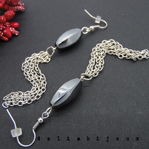 Cercei handmade unicat hematit (cod579) - bijuterii - cercei - cercei lungi - Artynos.ro