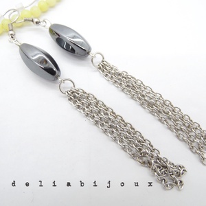 Cercei handmade unicat hematit (cod579) - bijuterii - cercei - cercei lungi - Artynos.ro