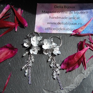 Cercei lungi, usori si spectaculosi, creati pentru iubitoarele de accesorii delicate cu personalitate (cod1440) - Artynos.ro