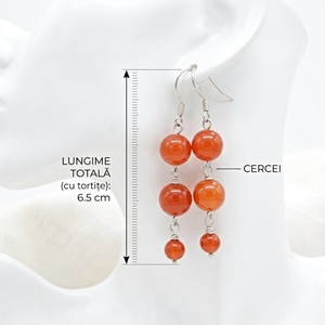 Cercei lungi Carneol natural și Inox Eleganță în nuanțe calde de toamnă (cod1455) - bijuterii - cercei - cercei lungi - Artynos.ro