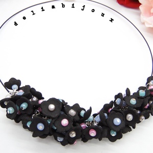 Colier handmade statement unicat -floral - foamiran (cod808) - Artynos.ro