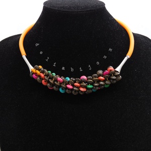 Colier statement handmade unicat - lemn (cod1243), Bijuterii, Coliere, Coliere din margele, Confectionarea bijuteriilor, ARTYNOS