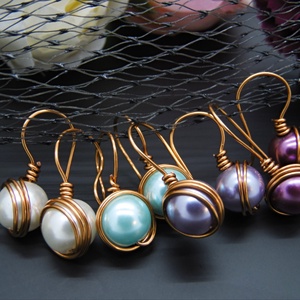 Cercei handmade unicat - perle de sticla (cod746) - bijuterii - cercei - cercei din perle - Artynos.ro