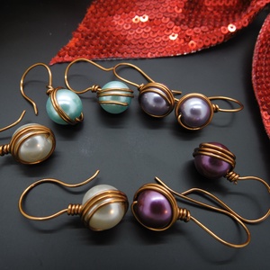 Cercei handmade unicat - perle de sticla (cod746) - bijuterii - cercei - cercei din perle - Artynos.ro