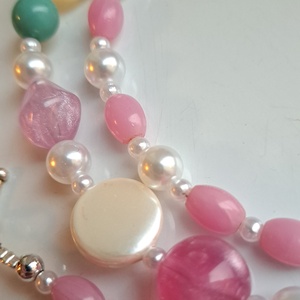 Colier handmade statement asimetric unicat margele perle (Cod1479)   - bijuterii - coliere - coliere din mărgele - Artynos.ro