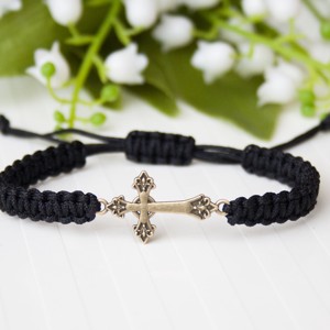 Bratara macramé impletita - Cross negru, Bijuterii, Bratari, Bratara impletita, bratara din fire, , ARTYNOS