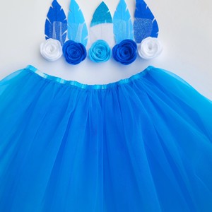 Fată indiană albastră cu fustă de tul costum de carnaval pentru fete - îmbrăcăminte și modă - costume și măști de carnaval - costume - Artynos.ro