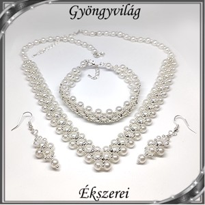 Set de colier și brățară casual cu perle de culoare teal SSZEB-TE12e -  - Artynos.ro