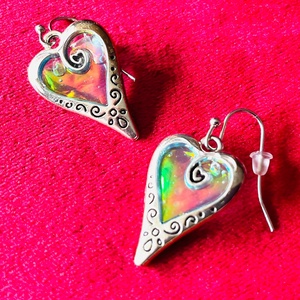 Cercei Glittery Heart, Bijuterii, Cercei, Cercei din rasina, Confectionarea bijuteriilor, ARTYNOS