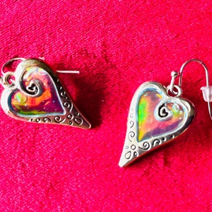 Cercei Glittery Heart - bijuterii - cercei - cercei din rășină - Artynos.ro