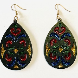Cercei din rasina colorati, efect vitraliu � handmade, usori - Artynos.ro