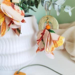 Cercei Tropical handmade din argilă - bijuterii - cercei - cercei agățați - Artynos.ro