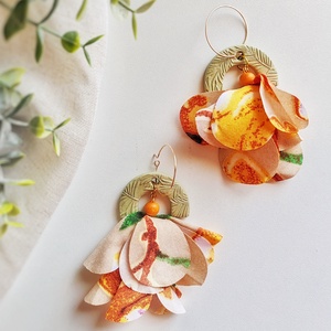 Cercei Tropical handmade din argila, Bijuterii, Cercei, Cercei agatati, Lucrare cu argila, Sculptura, ARTYNOS