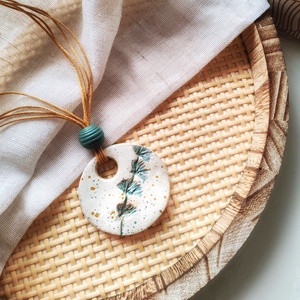 Colier Fericire handmade din argilă - bijuterii - coliere - coliere cu pandantive - Artynos.ro