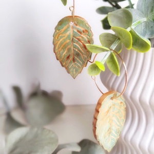 Cercei Vintage Teal handmade din argilă - bijuterii - cercei - cercei agățați - Artynos.ro