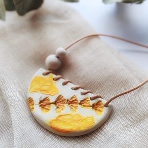 Colier Soare handmade din argila, Bijuterii, Coliere, Coliere cu pandantive, Sculptura, Lucrare cu argila, ARTYNOS