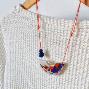 Colier Tropical handmade din argilă   - bijuterii - coliere - coliere cu pandantive - Artynos.ro