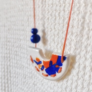 Colier Tropical handmade din argilă   - bijuterii - coliere - coliere cu pandantive - Artynos.ro