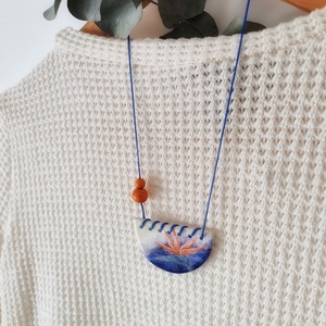 Colier Bird of Paradise handmade din argilă  - bijuterii - coliere - coliere cu pandantive - Artynos.ro