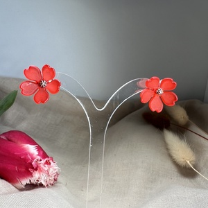 Cercei din flori de lucite - bijuterii - cercei - cercei din rășină - Artynos.ro