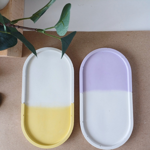 Tavă ovală decorativă din beton Color Block - casă & stil de viață - accesorii pentru decorat casa - decorațiuni de masă și decorațiuni pentru rafturi  - boluri din ceramică, boluri decorative - Artynos.ro
