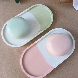 Tavă ovală decorativă din beton Color Block - casă & stil de viață - accesorii pentru decorat casa - decorațiuni de masă și decorațiuni pentru rafturi  - boluri din ceramică, boluri decorative - Artynos.ro