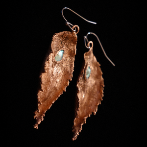 Cercei cupru Frunze de Mur - bijuterii - cercei - cercei lungi - Artynos.ro