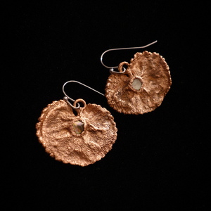 Cercei cupru Frunze de Violeta, Bijuterii, Cercei, Cercei lungi, Confectionarea bijuteriilor, ARTYNOS