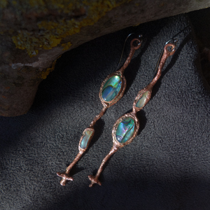 Cercei cupru Mother of Pearl, Bijuterii, Cercei, Cercei lungi, Confectionarea bijuteriilor, ARTYNOS