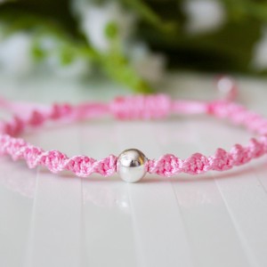 Bratara macramé impletita - Beaded twisted braid roz, , , ARTYNOS