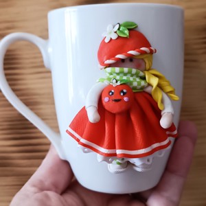 Cana cu desen, modelare manuala. Fata portocalie, , , ARTYNOS