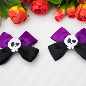 Clema de par cu arc negru/violet pentru Halloween, , , ARTYNOS