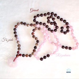 Garnet, cuarț roz, colier mineral de jad, bijuterii minerale -  - Artynos.ro