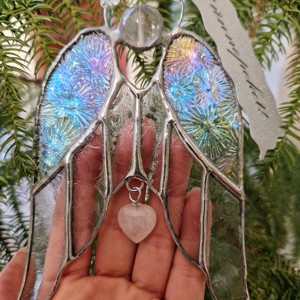 Înger de cristal cu aripă goală și sticlă cu flori de gheață - crăciun - cadouri de moș crăciun - cadouri de moș crăciun - cadouri de moș crăciun - Artynos.ro