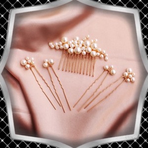 Bijuterii, ornamente de păr, catarame de păr: nuntă, mireasă, ornamente de păr casual, ES-H-SZ01 set de 5 - accesorii nuntă - ornamente de păr de nuntă - ornamente de păr mireasă - Artynos.ro