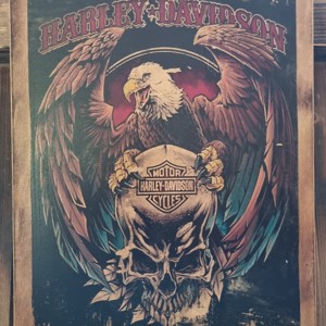 Harley Davidson imagine din lemn, Casa & Stil de viata, Accesorii pentru decorat casa, Picturi murale, Arta de perete din lemn, , ARTYNOS