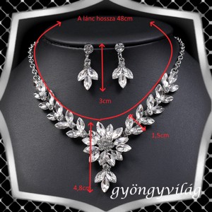 Nunta, mireasa, set de bijuterii casual, ES-SZÉ76 - accesorii nuntă - bijuterii mireasă - set bijuterii de mireasă - Artynos.ro