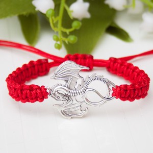 Bratara Makramé - Dragon rosu, , , Bratara este realizata din fir gros de 1,5 mm cu noduri macramé. Se inchide cu o incuietoare glisan..., ARTYNOS