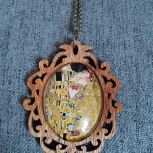 Colier cu lentile de sticla si motiv Klimt, , , ARTYNOS