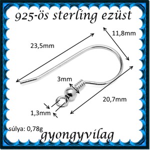  Accesorii pentru bijuterii din argint 925: bază pentru cercei cu cârlig EFK A 10-3 -  - Artynos.ro