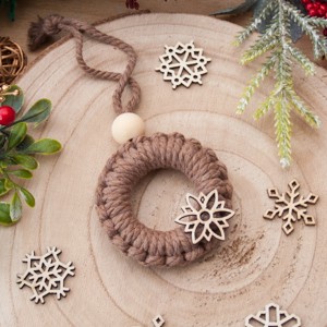 Macrame hoop ornament de Craciun - Brown stea II., , , ARTYNOS