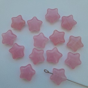 Perla ceha de sticla stea - 12mm - 20 bucati / pachet - roz, , , ARTYNOS