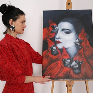 Pictura 50x70 cm Acrylic pe panza , Arte vizuale si accesorii , Picturi, Pictura acrilica, Pictura, ARTYNOS