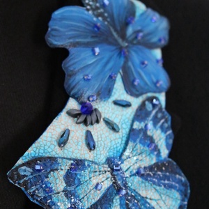 Brosa fluture si floare - bijuterii - broșe - Artynos.ro