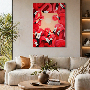 Tablou original cu flamingo 50x70 cm - Artynos.ro