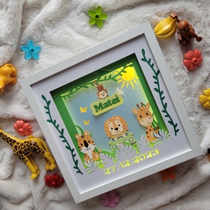 Tablou luminos, 3D, personalizat, baieti/ lampa de veghe- model JUNGLA, Casă & Stil de viață, Echipament pentru camera copiilor, Tablouri de cameră pentru copii, Arta de hârtie, Fotografie, grafică, desen, ilustrație, ARTYNOS